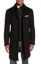Men's Corneliani Classic Fit Wool Overcoat Us / 52 Eu - Black