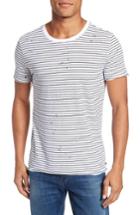 Men's Ag Julian Slim Fit Stripe Raw T-shirt - White