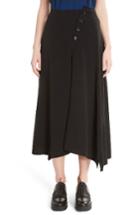 Women's Y's By Yohji Yamamoto O-flared Midi Skirt - Black