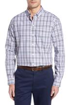 Men's Cutter & Buck Irving Non-iron Plaid Sport Shirt - Purple