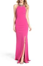 Women's Adrianna Papell Embellished Halter Gown