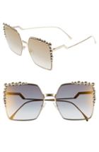 Women's Fendi 60mm Gradient Square Cat Eye Sunglasses - Gold