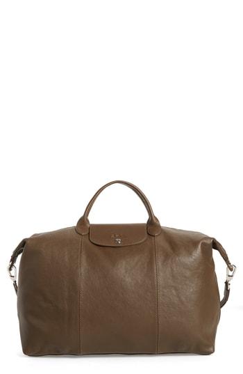 Longchamp Le Pliage Leather Duffel Bag - Green