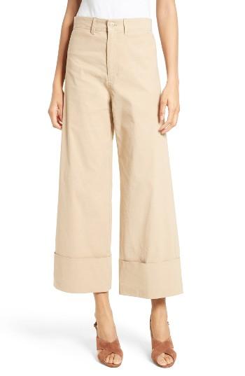 Women's Sea Cuff Cotton Khaki Pants