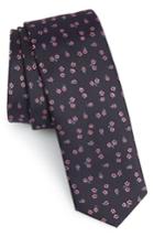 Men's Boss Floral Silk Skinny Tie, Size - Blue