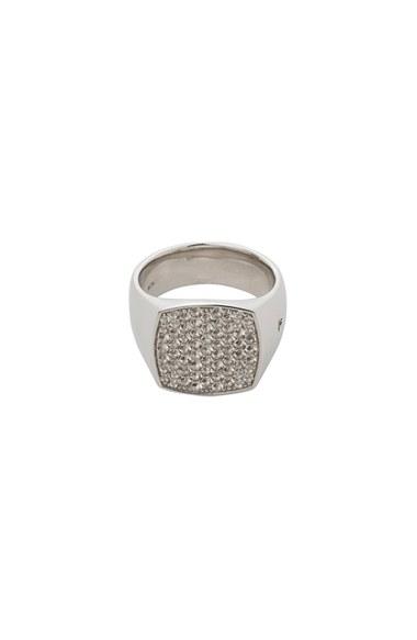 Women's Tom Wood White Topaz Cushion Pinkie Ring