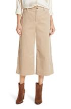 Women's Vince Wide Leg Cotton Corduroy Crop Pants - Beige