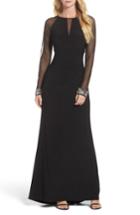 Women's Vince Camuto Embellished Illusion Gown - Black