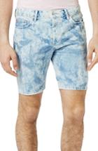 Men's Topman Slim Fit Bleached Denim Shorts - Blue