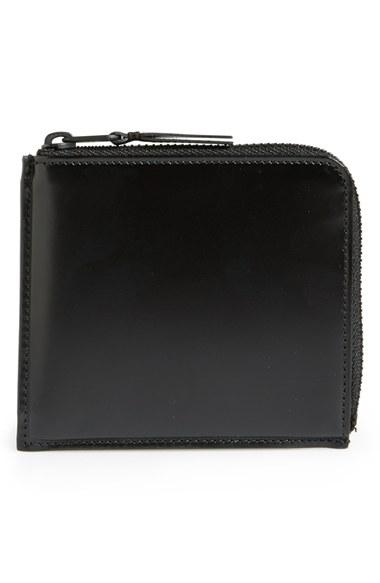 Men's Comme Des Garcons Half Zip French Wallet - Black