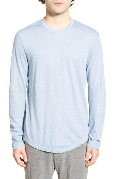 Men's James Perse Long Sleeve Crewneck T-shirt (l) - Blue