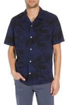 Men's Vince Palm Leaf Cabana Woven Shirt, Size - Black