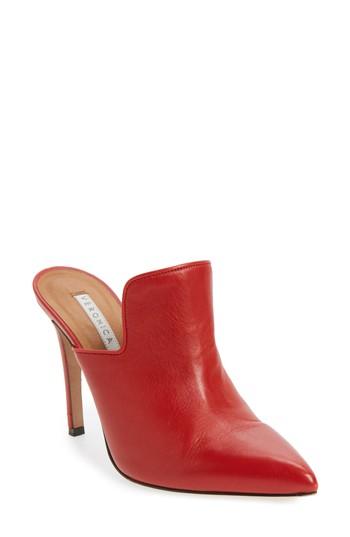 Women's Veronica Beard Penn Pointy Toe Mule Us / 35eu - Red