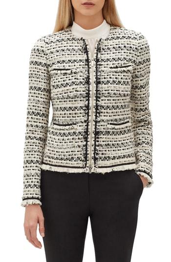 Women's Lafayette 148 New York Benji Modulated Tweed Jacket - White