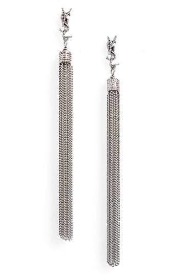 Women's Saint Laurent Loulou Linear Drop Earrings