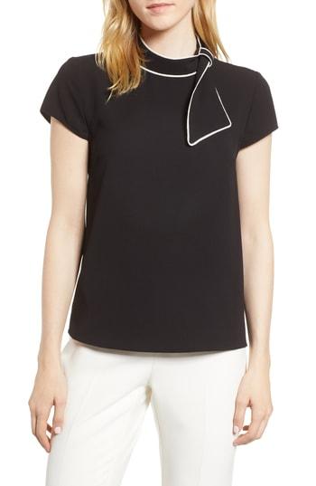 Women's Cece Tie Neck Blouse, Size - Black