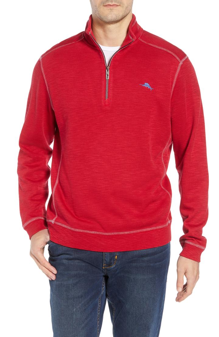 Men's Tommy Bahama Tobago Bay Half Zip Pullover - Red