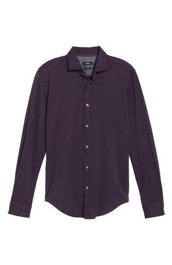 Men's Boss Ridley Slim Fit Jersey Sport Shirt, Size - Blue
