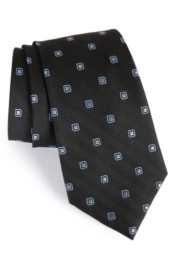 Men's Nordstrom Men's Shop Open Ground Silk Tie, Size - Black