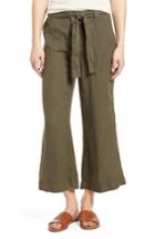 Women's Caslon Wide Leg Crop Linen Pants - Green