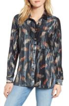 Women's Bishop + Young Pleated Velvet Blouse - Blue