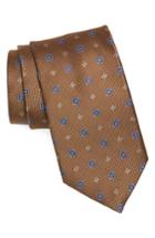 Men's David Donahue Neat Silk Tie, Size - Beige