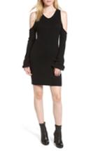 Women's Pam & Gela Cold Shoulder Sweater Dress, Size - Black