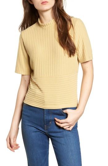 Women's Pst By Project Social T Mock Neck Ribbed Top - Beige