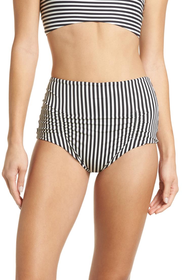 Women's Boys + Arrows Louise High Waist Bikini Bottoms - Black