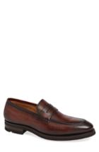 Men's Magnanni Matlin Apron Toe Penny Loafer .5 M - Brown