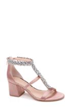 Women's Jewel Badgley Mischka Janica Block Heel Sandal .5 M - Pink