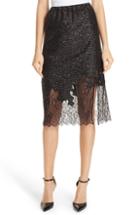 Women's Robert Rodriguez Sequin Lace Skirt - Black