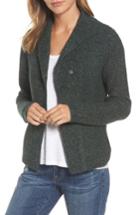 Women's Caslon Mixed Stitch Cardigan, Size - Green