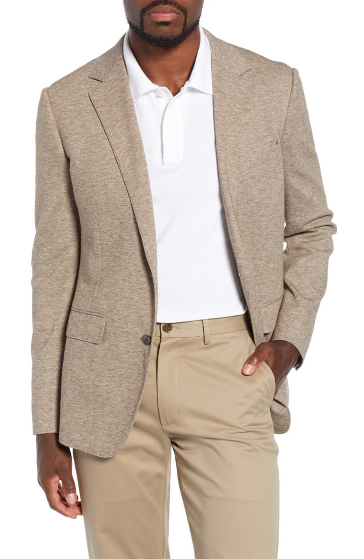 Men's Bonobos Jetsetter Slim Fit Knit Cotton Blazer S - Brown