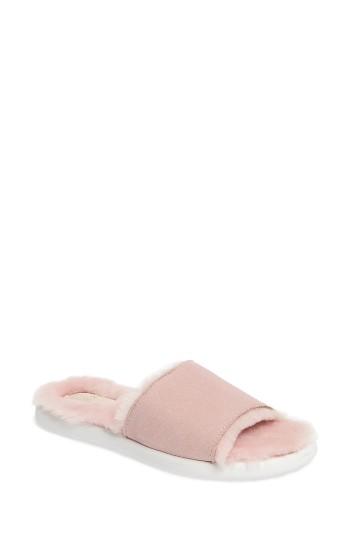 Women's Ugg Breezy Genuine Shearling Slide Sandal M - Pink