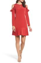Women's Julia Jordan Ruffle Cold Shoulder Dress - Red