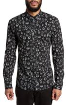 Men's Hugo Ero Slim Fit Print Sport Shirt - Black