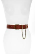 Women's Topshop Chain Detail Leather Belt - Red Multi