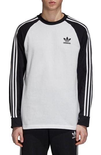 Men's Adidas Originals 3-stripes Long Sleeve T-shirt - White
