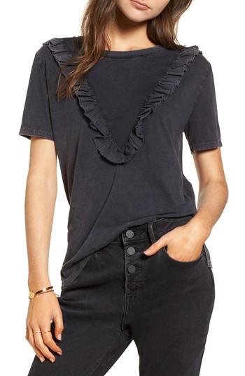 Women's Treasure & Bond Ruffle Tee, Size - Grey