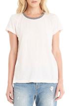 Women's Michael Stars Contrast Crewneck Tee, Size - White