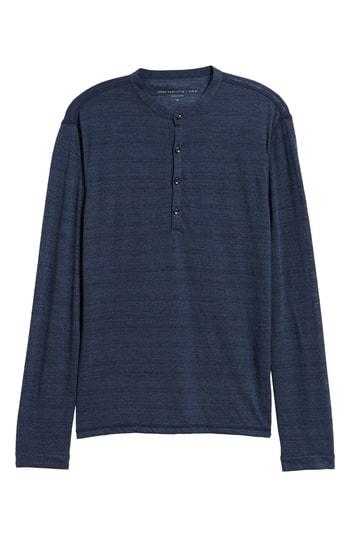 Men's John Varvatos Star Usa Neppy Henley T-shirt - Blue