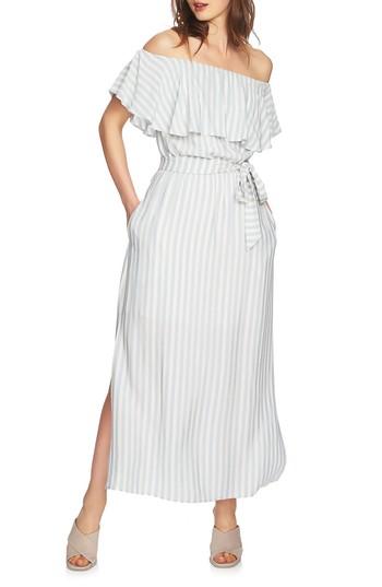 Women's 1.state Ruffle Off The Shoulder Maxi Dress, Size - Blue