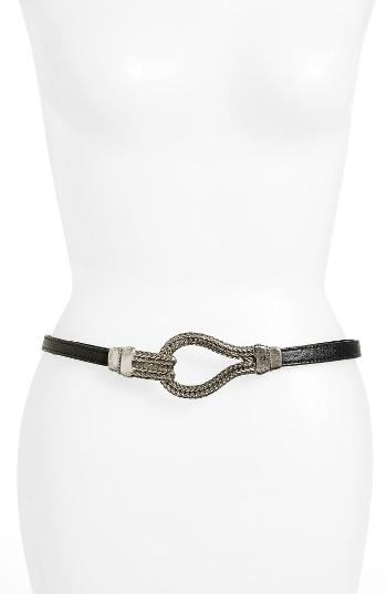 Women's Raina Eternity Leather Belt, Size - Black