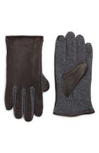 Men's Ralph Lauren Deer Leather Hybrid Driving Gloves - Brown