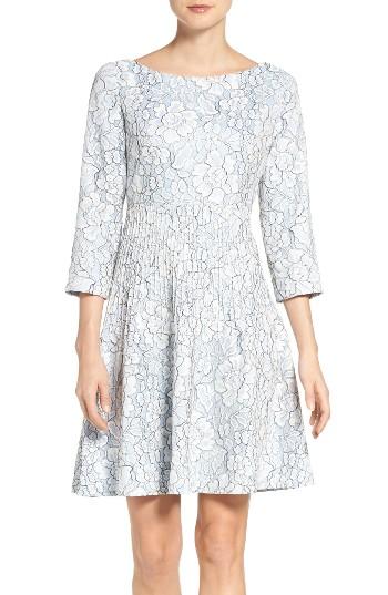 Women's Eliza J Embroidered Floral Fit & Flare Dress