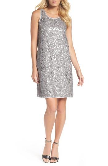 Women's Nic+zoe Metallic Lace Shift Dress