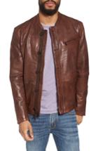 Men's John Varvatos Star Usa Slim Fit Leather Jacket - Brown