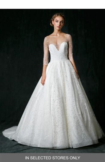 Women's Sareh Nouri Nannette Sparkle Lace Ballgown, Size - Ivory