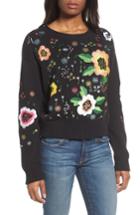 Women's Rdi Floral Embroidered Sweater - Black